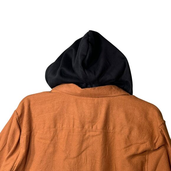 Nomad Shirt Mens Medium Timber Brown Black Hooded Flannel Ripstop Pockets New - Picture 8 of 10